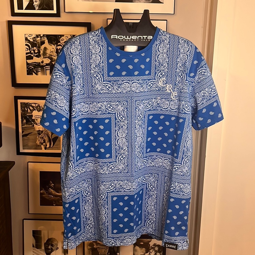 Carré XL Blue Bandana T shirt - Made in Paris